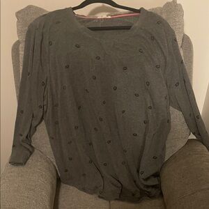 Jane and Delancey Charcoal Sweatshirt with Subtle Patterns